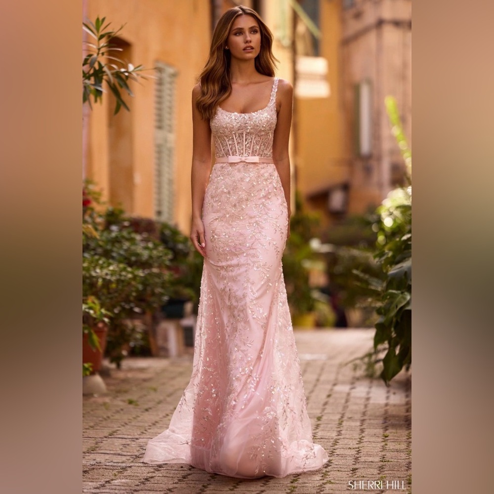 Sherri Hill 56989 Blush Pink Prom Dress